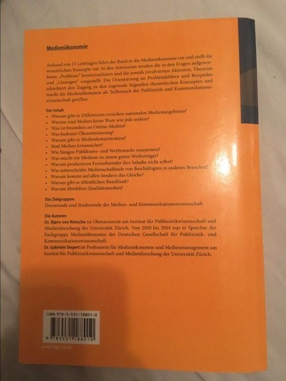 Libri: Medienökonomie - Eine problemorientierte Einführung – Usato da Zürich venduto da jam_6ps6 1