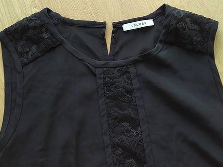 iBlues Designer top schwarz details Seide Gr.S