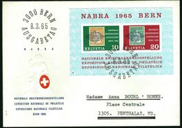1965_FDC NABA 1965; SBK W43; gelaufen; verschlossen; UNIKAT