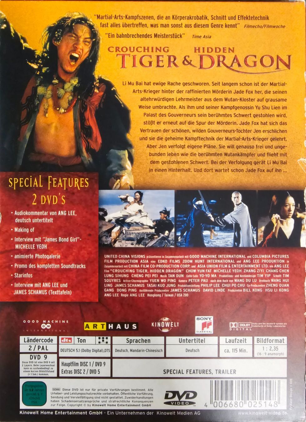 Alle DVDs: Crouching Tiger & Hidden Dragon – Gebraucht aus Wahlen b. Laufen von Cg10 1