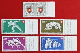 PRO PATRIA SATZ 46 - 50 BOGENRAND POST SPORTBILDER 1950**