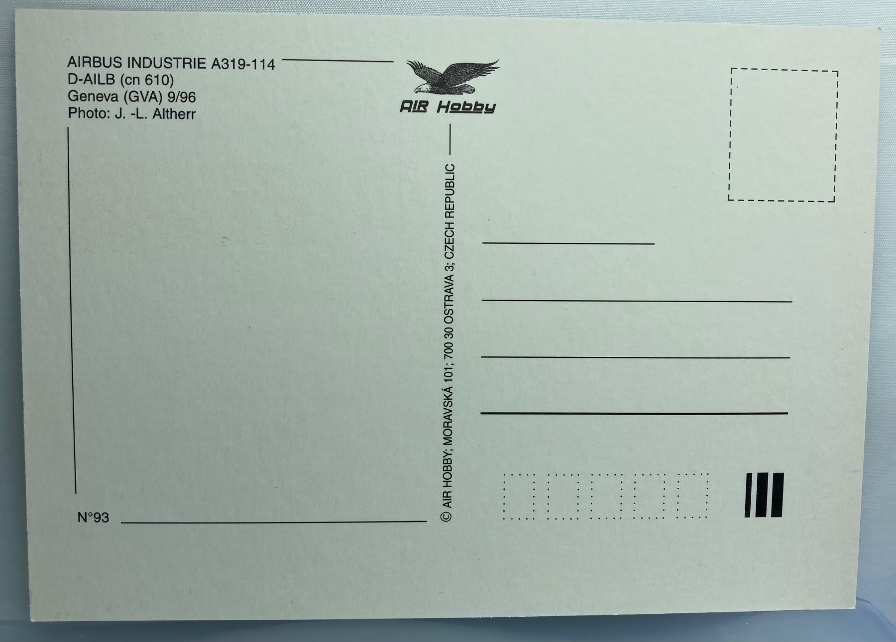 Cartoline postali: Postcard Airbus A319-114 Lufthansa – Usato da Lugano venduto da sel_x7bg 1
