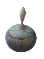 Holzdose, handgedrechselt mit Deckel, 8 cm Durchmesser