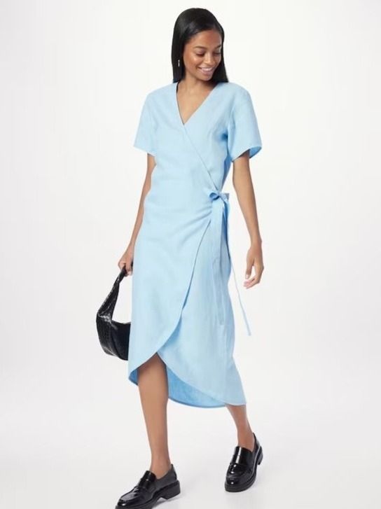 Kleider: Wickelkleid XS Leinen Leinenkleid Knowledge Cotton Apparel – Neu (gemäss Beschreibung) aus Aarau von REVIVI