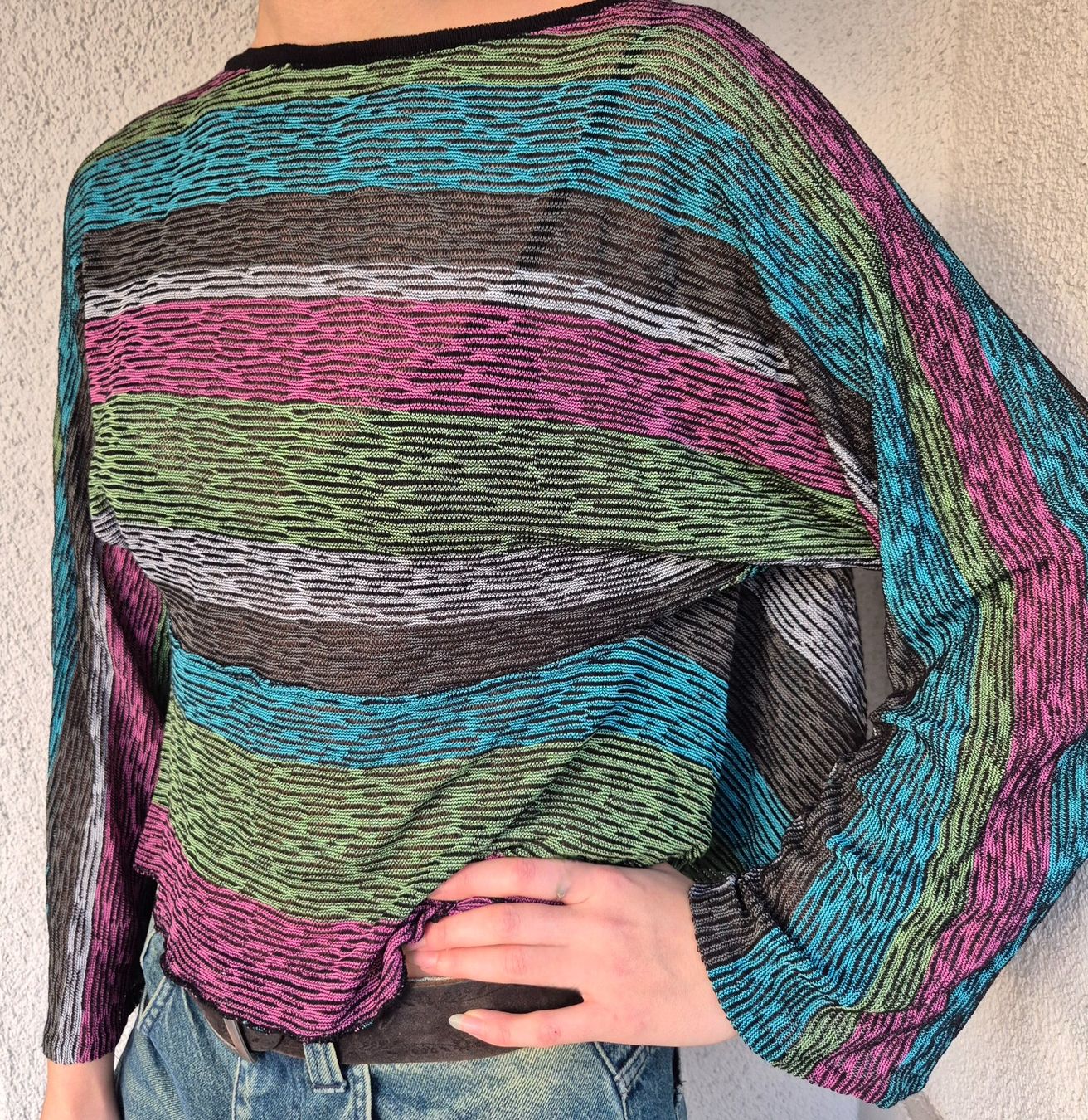 Maglioni & Felpe: PULLOVER PULLI WEIT GESCHNITTEN S 36 BUNT VINTAGE TOP SHIRT – Usato da Elsau venduto da the-colorful-side 3