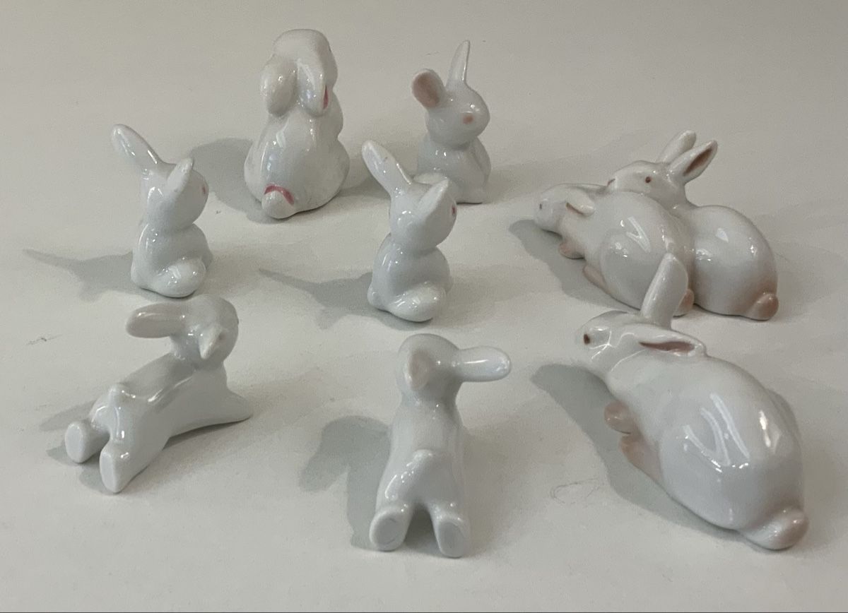 Statuette: 8 lapins albinos – Usato da rolle venduto da Tontonjulot 2