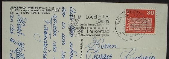 Ansichtskarten: LEUKERBAD Appartementhaus Ermitage, Auto – Gebraucht aus Jona von philajona 1
