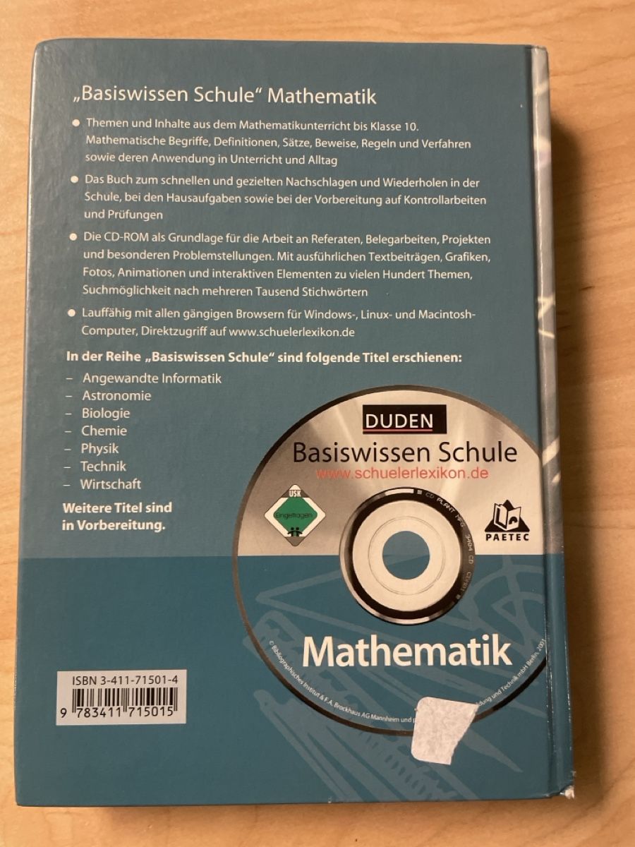 Bücher: Duden Basiswissen Schule Mathematik Buch ohne CD-ROM  – Gebraucht aus Obergerlafingen von cabo4 2