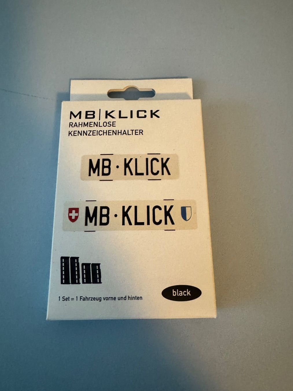 Supporti a parete: MB-KLICK Kennzeichenhalter, komplett, schwarz – Nuovo (secondo la descrizione) da Meierskappel venduto da kev_nn8q
