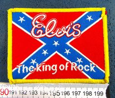 ELVIS THE KING OF ROCK REBEL-FLAG AUFNÄHER/KLEBER MUSIC