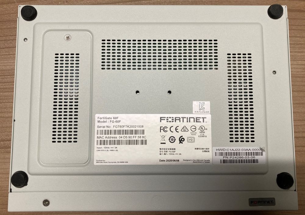 FORTINET FortiGate FG-60F Date：2020 | www.jarussi.com.br