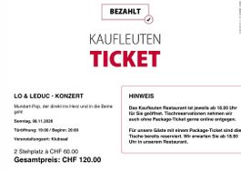 Lo&Leduc Kaufleuten 08.11.2026 2 Tickets
