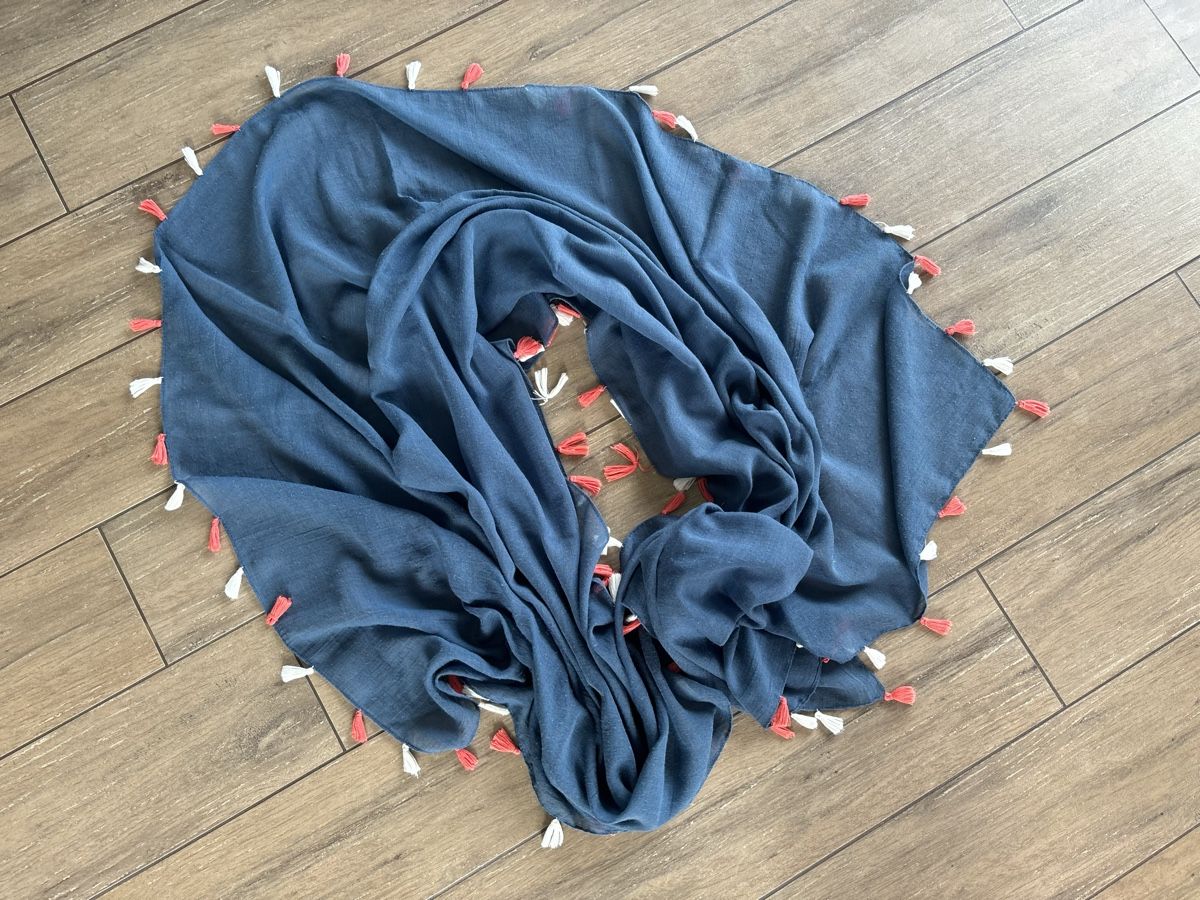 Foulard & Sciarpe: Made in Greece_Blue Scarf with Tassels – Usato da St-George venduto da elena27 2