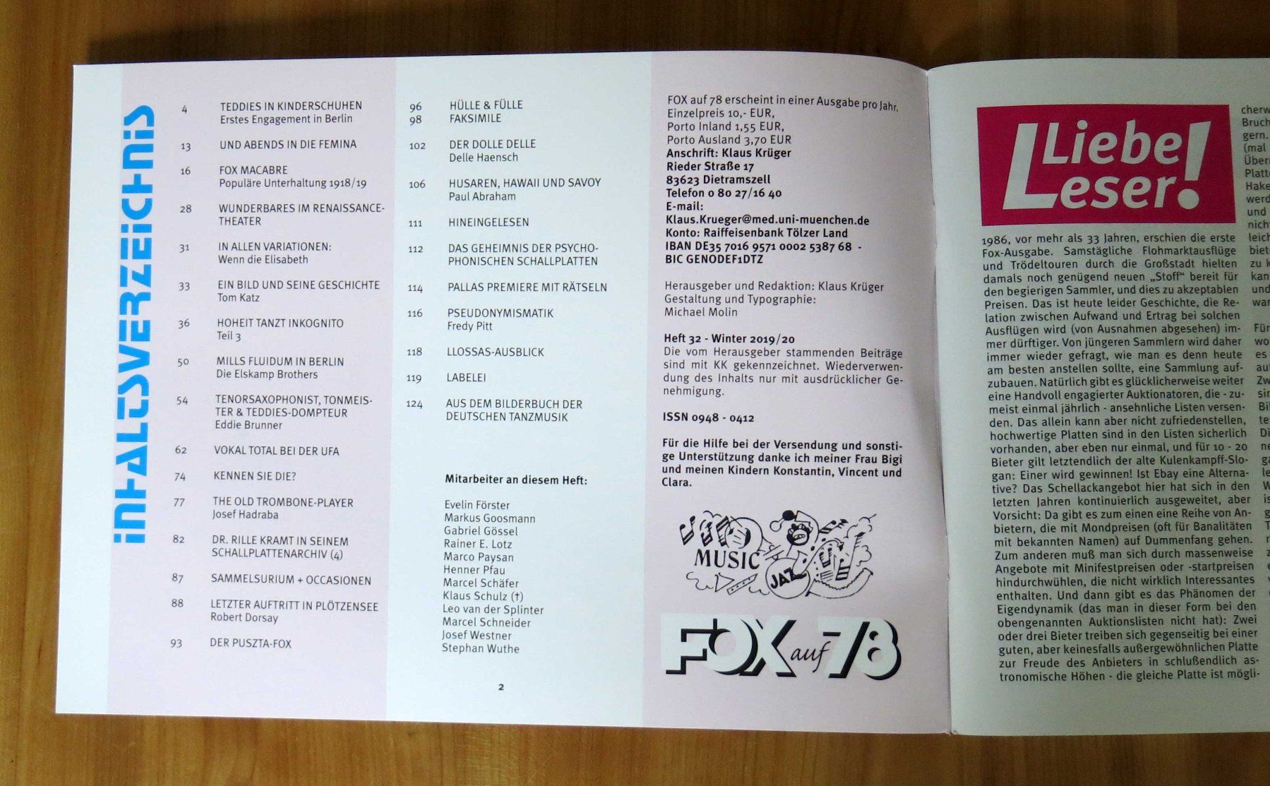 Riviste & Magazine: Fox auf 78 / Nr. 34 - Magazin – Nuovo (secondo la descrizione) da Winterthur venduto da Musikmamsell 1
