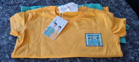 2 T-Shirt Kinder Grösse 98/104 neu mit Etikett orange+ grün