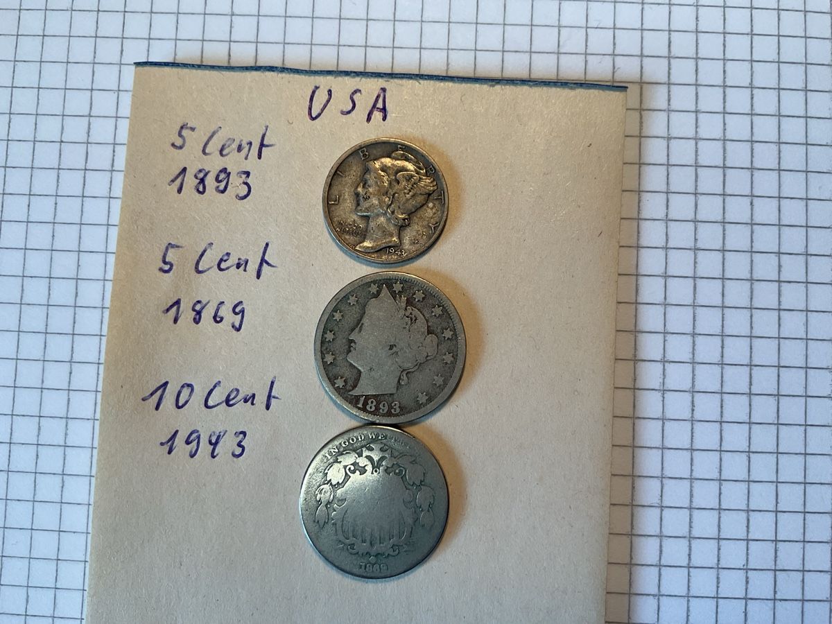 Toutes les monnaies: USA 2 mal 5 Cent1 mal 10 Cent – D'occasion à Ursenbach par tho_8s6p 1