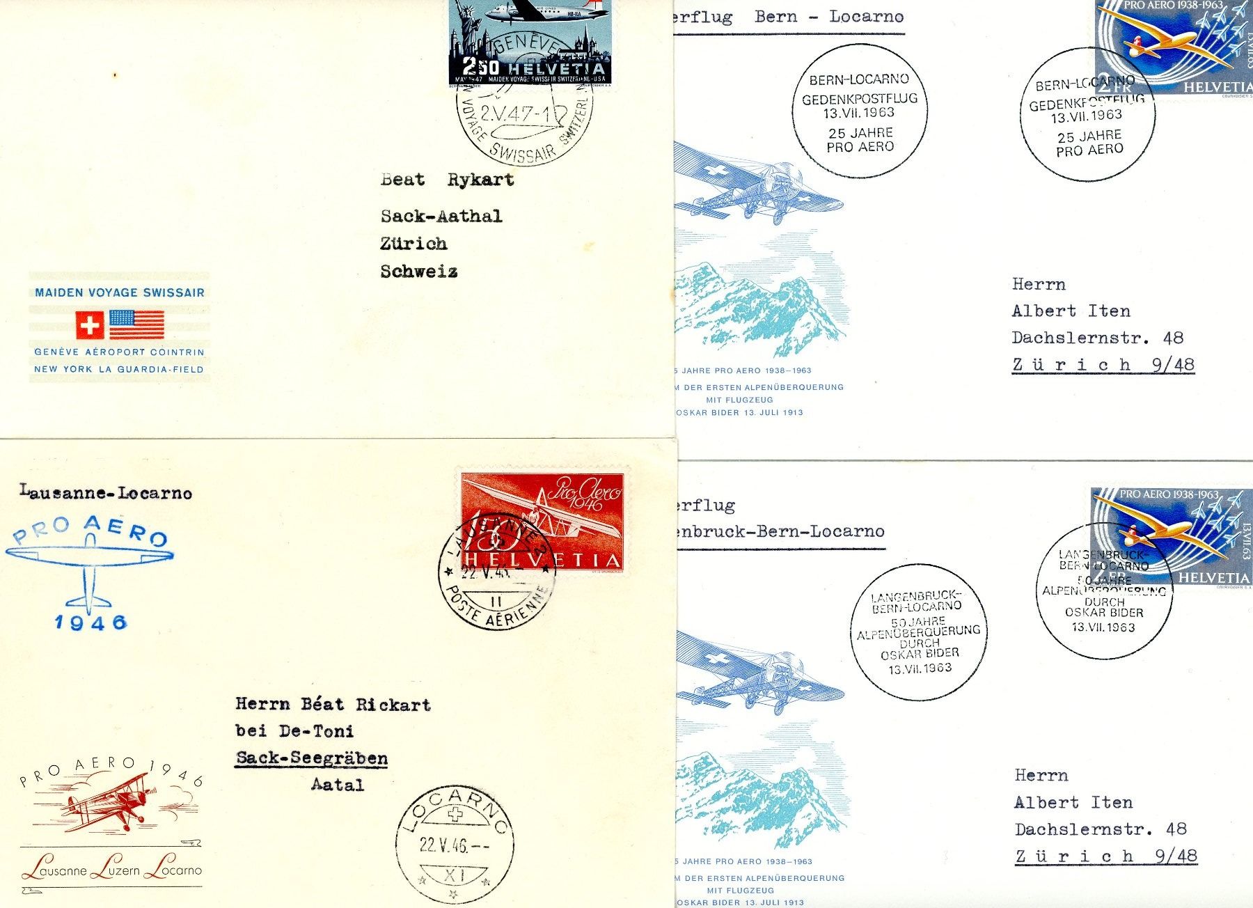 Tutti i francobolli: Flugpost - 10 Belege – Usato da Einsiedeln venduto da otm_7s5v 4