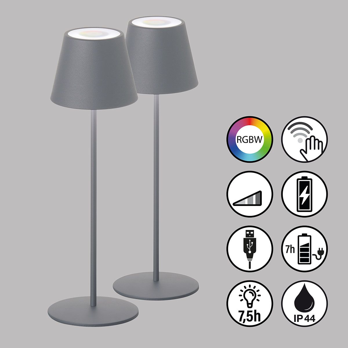Lampen: 2er Pack LED Aussen Tischleuchte, IP44 – Neu (gemäss Beschreibung) aus Kreuzlingen von Smart-Light