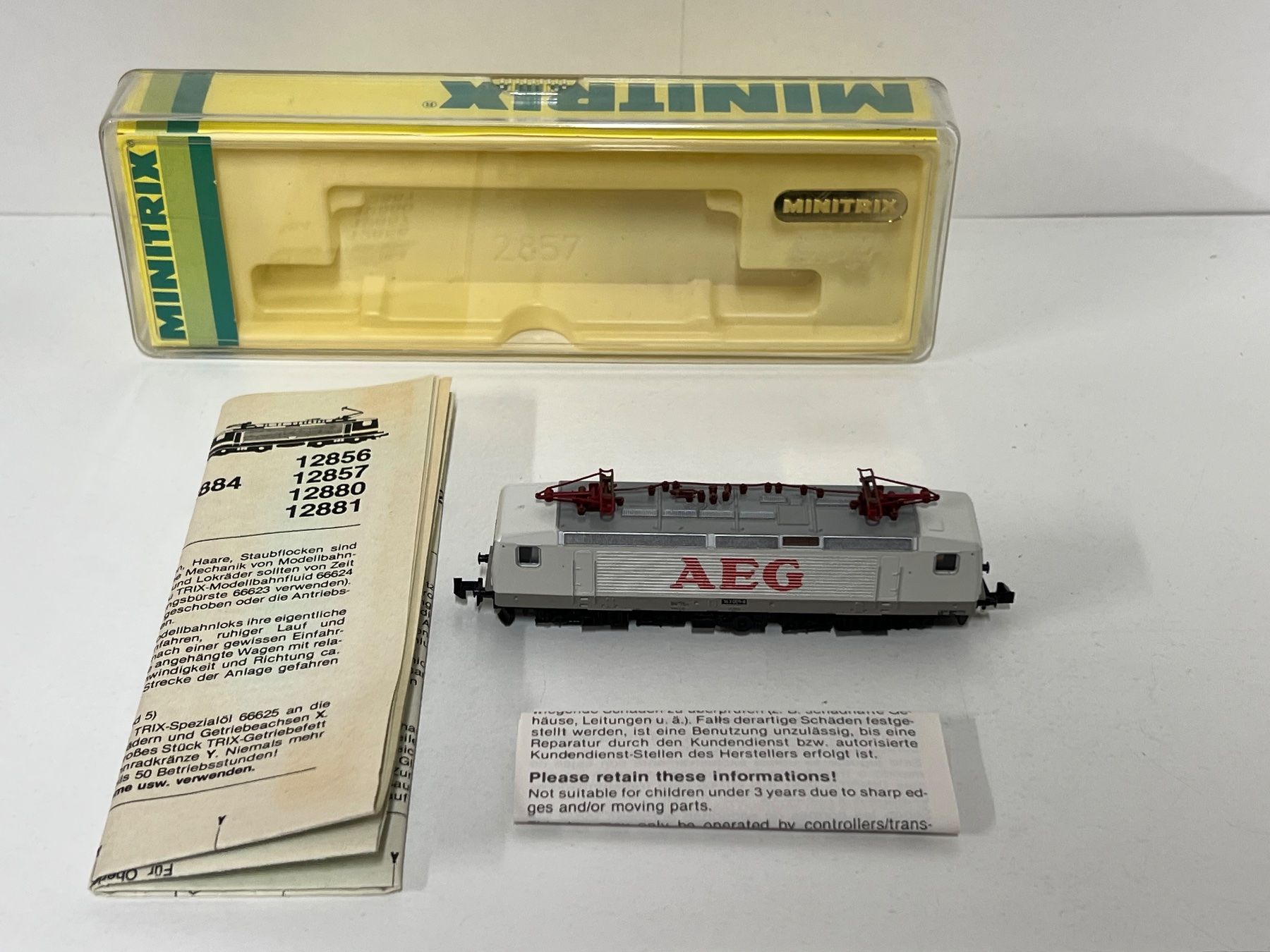 Trix Modellini di ferrovie: Minitrix 12882 AEG Analog Spur N – Nuovo e nell'imballaggio originale da Neuenhof venduto da ludovicco