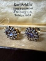 Silber Ohrstecker mit Diamanten und Tanzanit 925