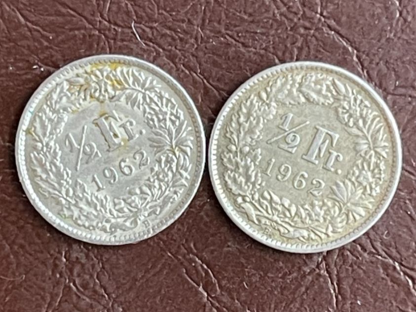 Alle Münzen: 2 Füfzgerli 1962 Silber – Gebraucht aus Müllheim Dorf von Roho8