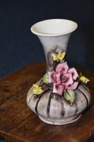Vase Keramik mit Rosendekor Porzellan