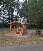 Holz Sitzbank mit Dach für Garten