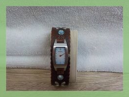 Fossil Damenuhr mit speziellem Lederarmband Top Zustand