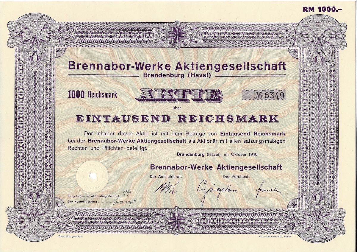 Documenti: Brennabor-Werke AG, Brandenburg - 1940 – Usato da Solothurn venduto da Sgasche