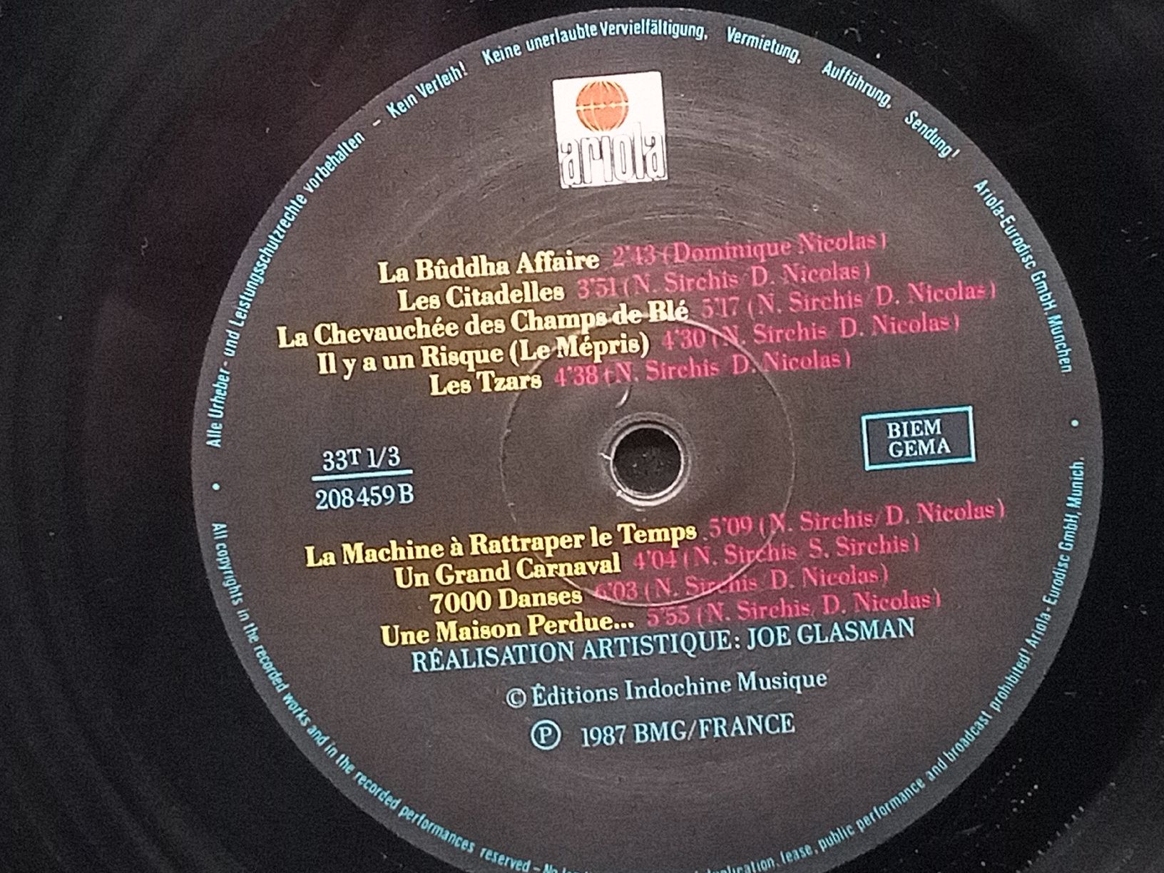 Dischi in vinile: Indochine - 7000 Danses Vinyl -LP 1987 – Usato da basel venduto da markusb07 4