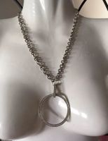 Collier argenté fantaisie Sautoir Strass