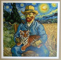 KeC: Van Gogh and his Tiger Puppy, POP Art, signiert 4/5