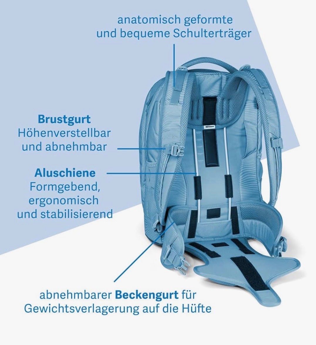 Satch Borse & Zaini: Schulrucksack inkl. Regenschutz Satch, Mädchen, kariert – Usato da Beinwil am See venduto da Fgrisch 5