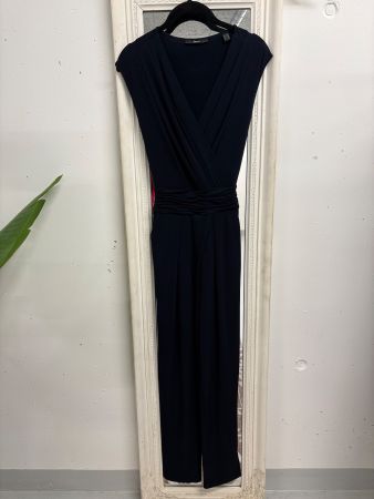 Esprit Overall dunkelblau Gr. S Jumpsuit lang kurzarm Gürtel