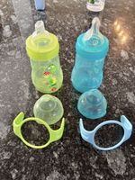 MAM Babyflasche und Trinklernflasche 2er Set mit Griffen