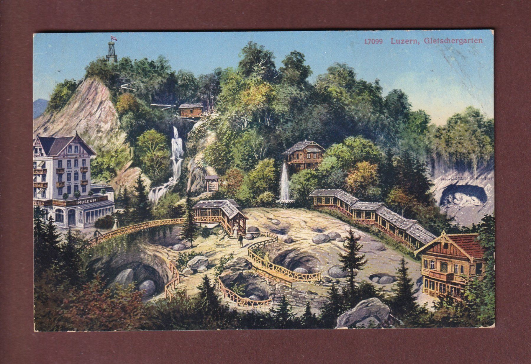 Cartoline postali: LUZERN - Gletschergarten - 1914 – Usato da Pully venduto da nicecards-shop