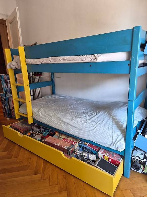 Letti: Lit superposé avec tiroir coffre et. matelas – Usato da Genève venduto da afe_fxc8 1