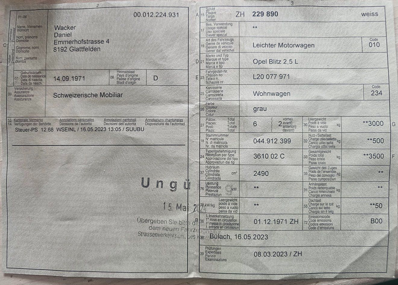 Opel Veicoli da campeggio: Opel Blitz Wohnmobil 6 Sitzplätze – Usato da Glattfelden venduto da per_n6r5 9