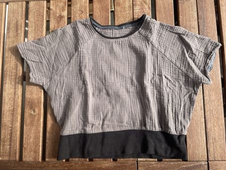 Unikat crop Shirt Baumwoll-Musselin ca 152
