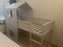 Kinderbett Hausbett Weiss gebraucht
