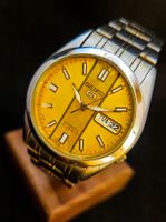🔥 SEIKO 5 AUTOMATIC GELBES ZIFFERBLATT DAY DATE 21 JEWELS