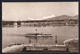 AK Genéve, La Rade et le Mont-Blanc