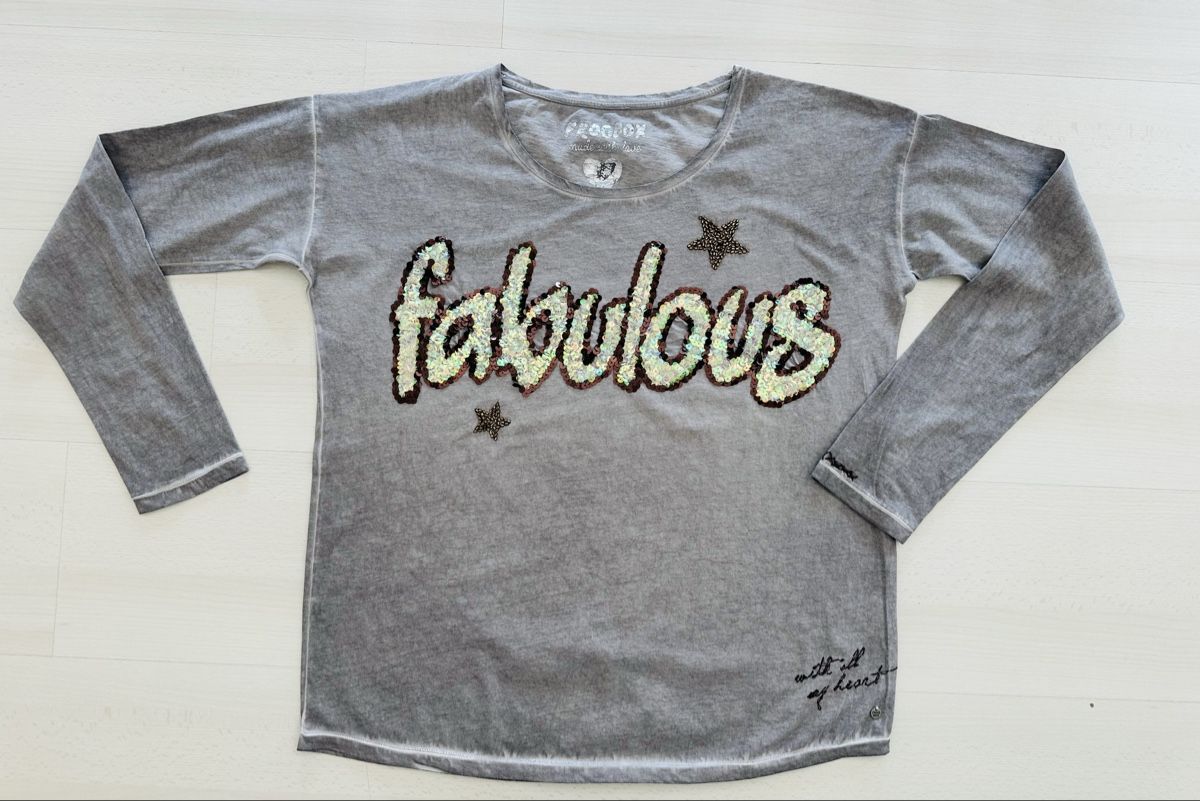 Top: Magnifique sweat-shirt FrogBox à paillettes L – Nuovo (secondo la descrizione) da Monthey venduto da Ben1
