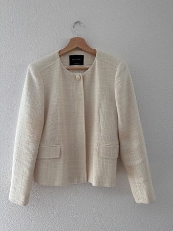 Massimo Dutti Bouclé Jacke Creme – EUR 40 – elegant