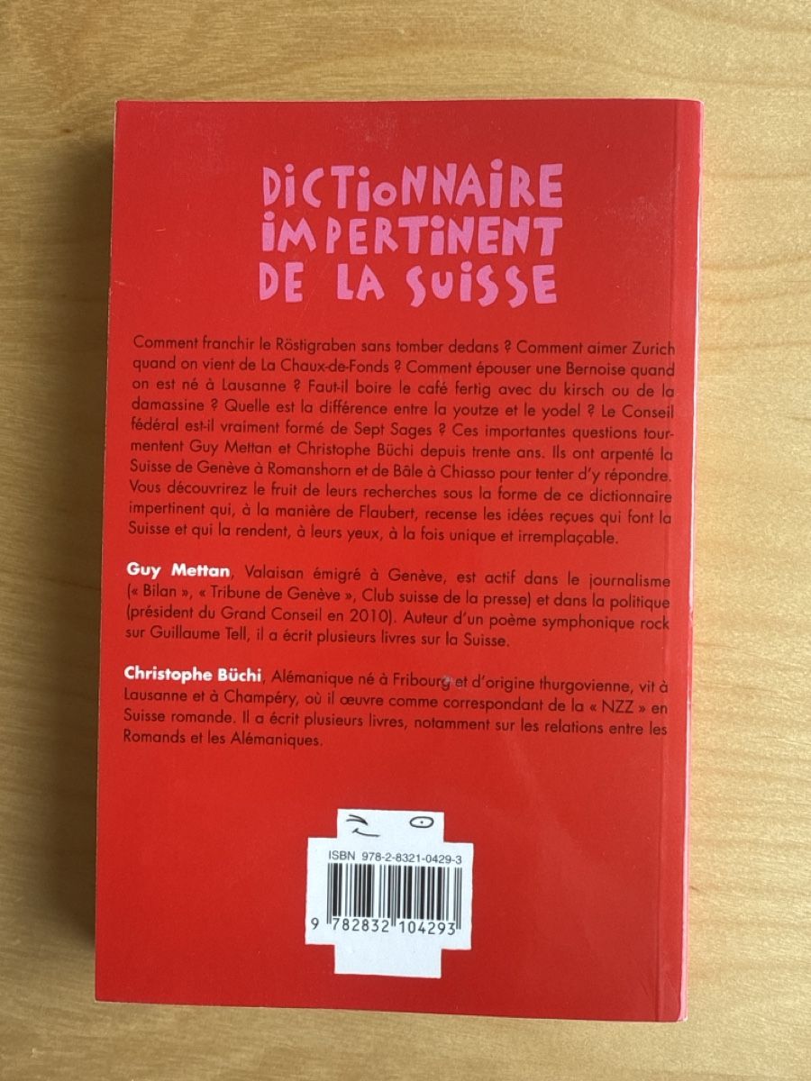 Libri: Dictionnaire Impertinent de la Suisse – Usato da Zürich venduto da Hugsy30 1