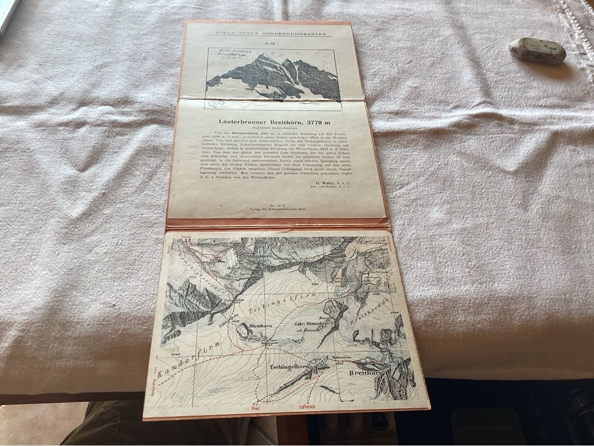 Ansichtskarten: Breithorn carte guide des cimes – Gebraucht aus Luc (Ayent) von Rebouille 2