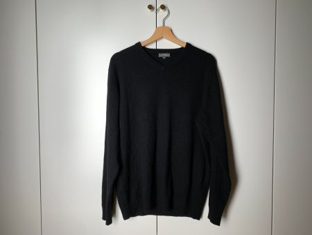 100% Kaschmir Pullover V-Ausschnitt Schwarz, Grösse L