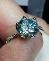 Bague argent avec diamant de moissanite de 3 ct certifié GRA