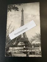 Alte Ansichtskarte Paris Eiffelturm, Briefmarke, Jahr 1955