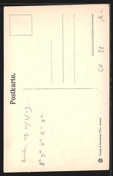 Cartoline postali: AK Meiringen, Ortsansicht mit Bergen – Usato da Berlin venduto da bartko-reher 1